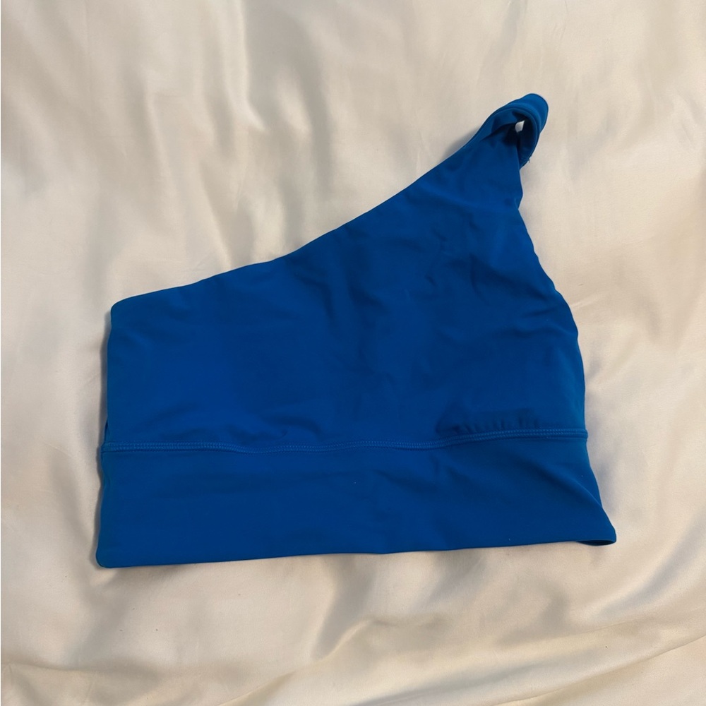 lululemon blue one shoulder align sports bra - size 6